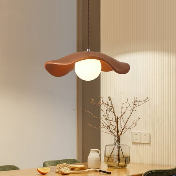 Curved Hat-Shade Ceramic Pendant Light - Image 4