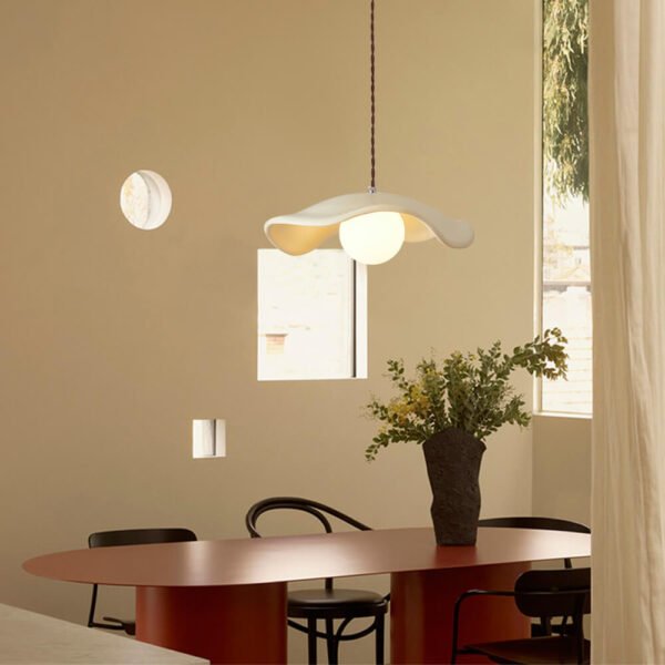Curved Hat-Shade Ceramic Pendant Light - Image 3