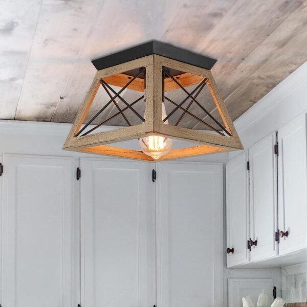 Farmhouse Square Flush Mount Ceiling Light - Image 2
