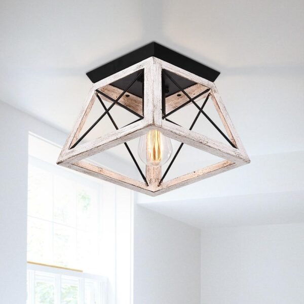Farmhouse Square Flush Mount Ceiling Light