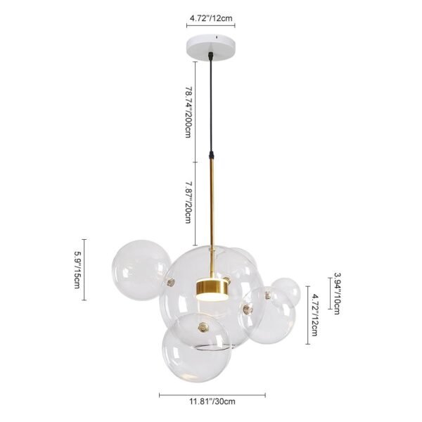 Single Pendant Light With Soap Bubble Glass Dimmable with Remote - Image 11