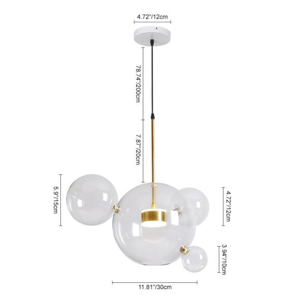 Single Pendant Light With Soap Bubble Glass Dimmable with Remote - Image 10