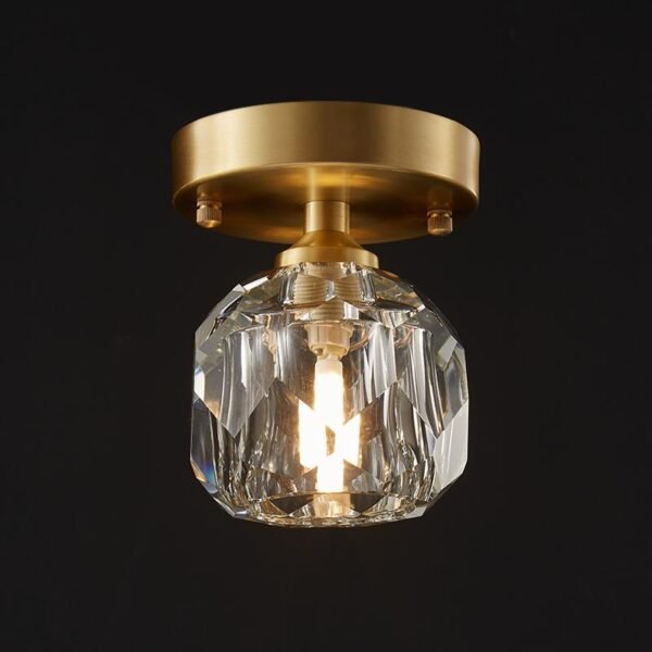 1-Light Crystal Flush Mount Ceiling Light - Image 4