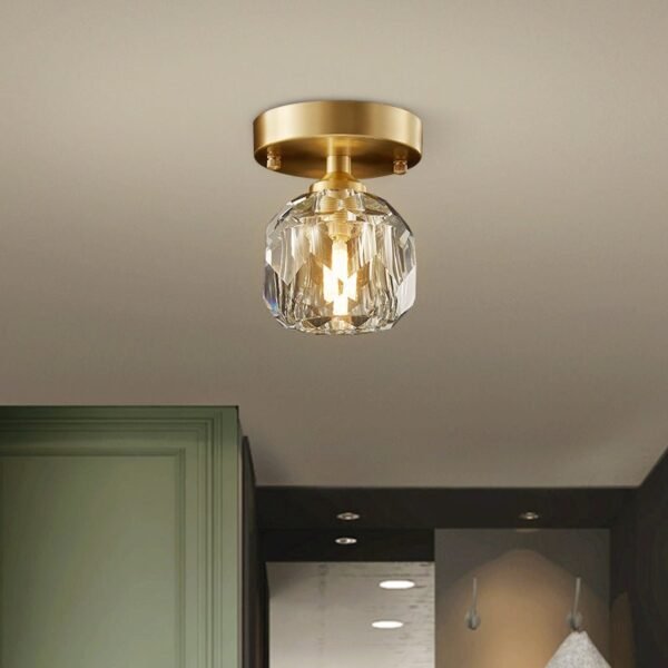 1-Light Crystal Flush Mount Ceiling Light - Image 2