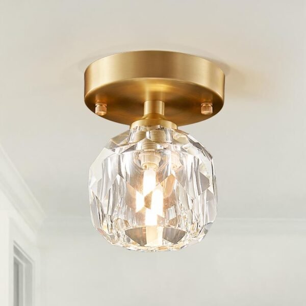 1-Light Crystal Flush Mount Ceiling Light - Image 8