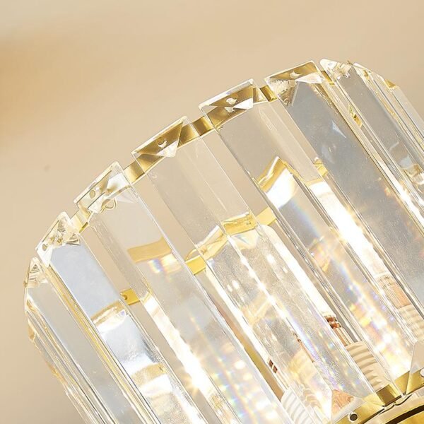 3 Light Crystal Pendant Light in Round Canopy - Image 7