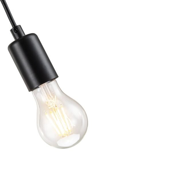 3-Light Matte Black Wooden Semi Flush Mount Island Chandelier - Image 10