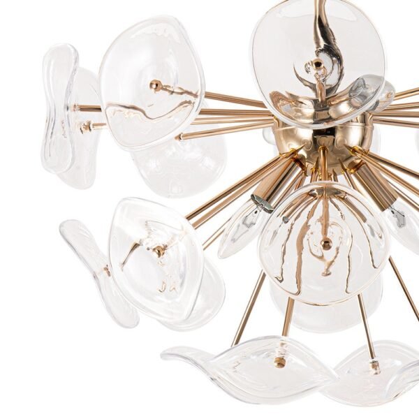 4-Light Glass Sunburst Sputnik Semi-Flush Mount Chandelier - Image 9