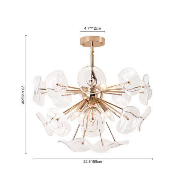 4-Light Glass Sunburst Sputnik Semi-Flush Mount Chandelier - Image 11