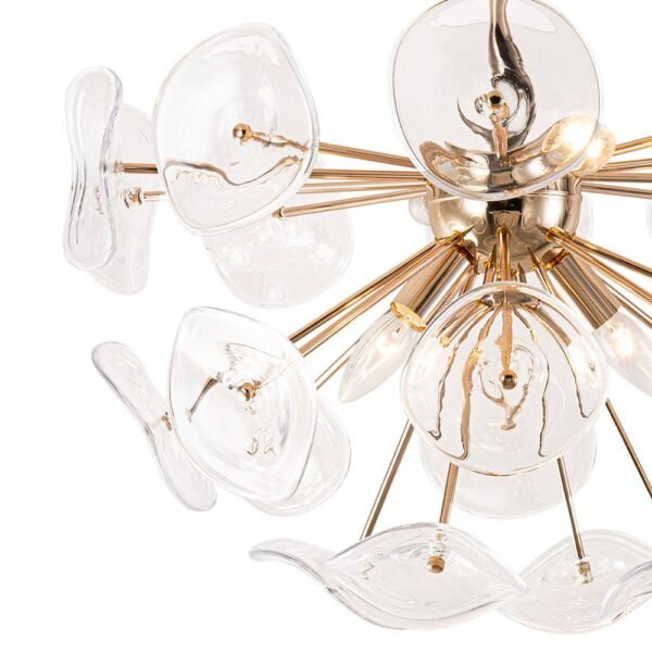 4-Light Glass Sunburst Sputnik Semi-Flush Mount Chandelier - Image 8