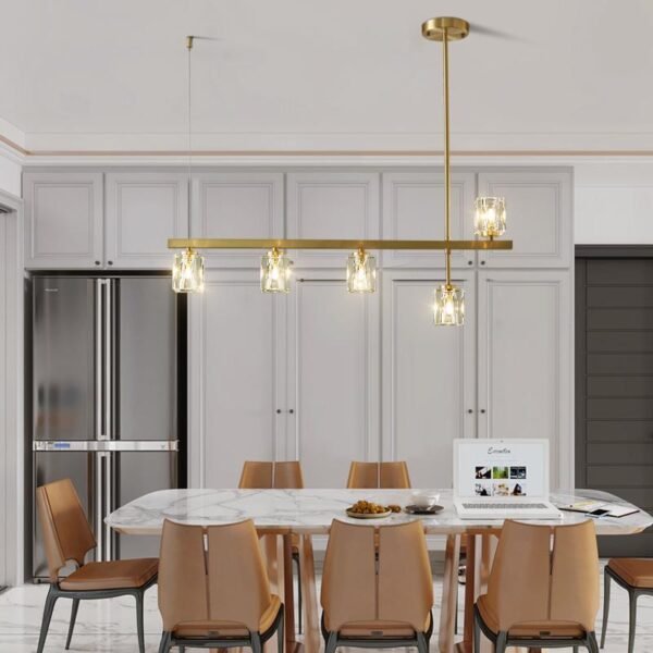 5-Light Crystal Shade Linear Ceiling Light - Image 2
