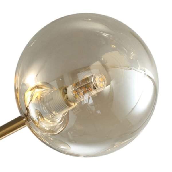 6 Light Amber Glass Sputnik Semi Flush Mount - Image 4
