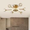 6-Light Crystal Shade Flush Mount Ceiling Light