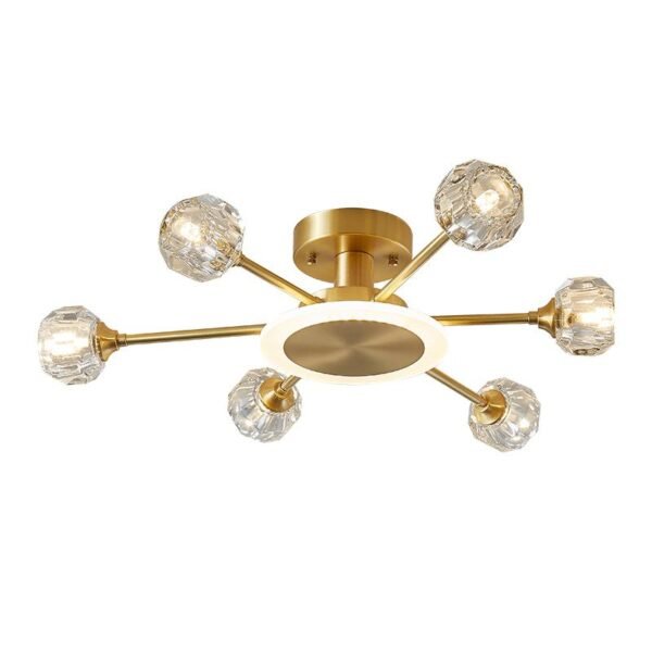 6-Light Crystal Shade Flush Mount Ceiling Light - Image 6