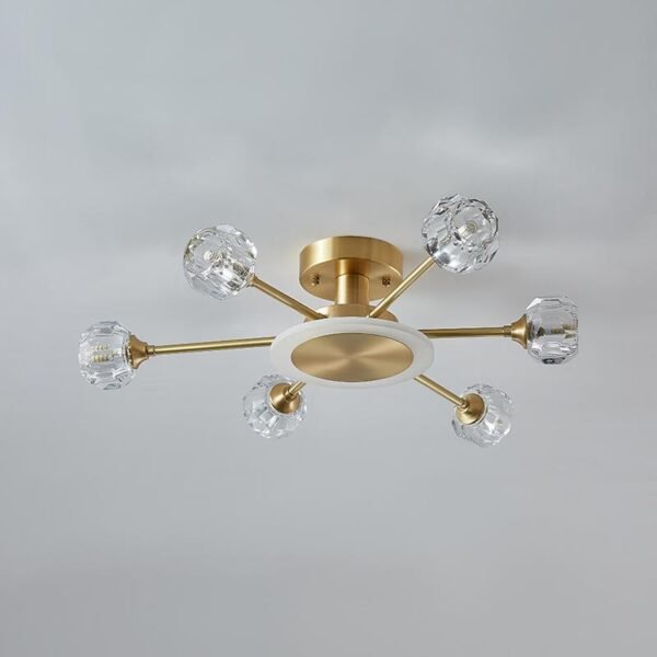 6-Light Crystal Shade Flush Mount Ceiling Light - Image 3