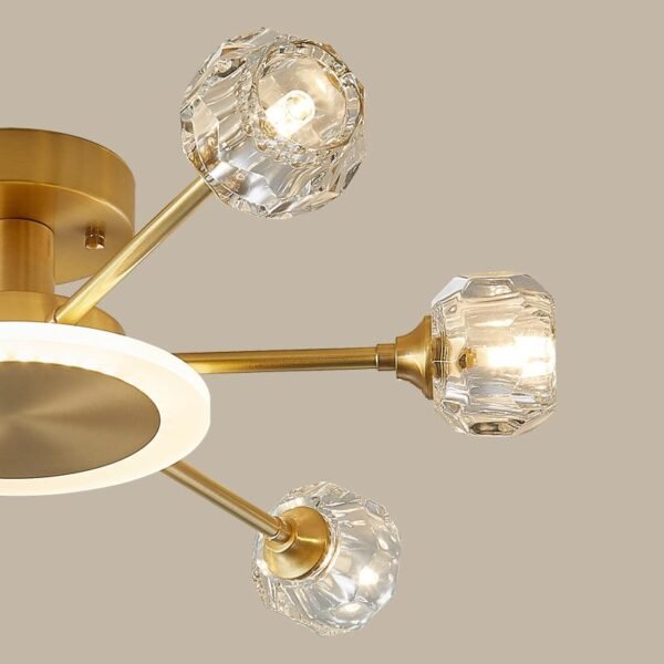 6-Light Crystal Shade Flush Mount Ceiling Light - Image 10