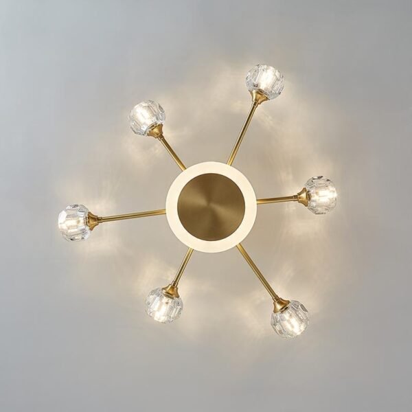 6-Light Crystal Shade Flush Mount Ceiling Light - Image 7