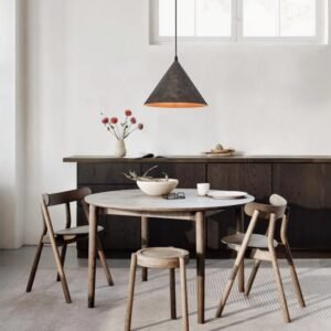 Black Carbon Steel Cone Pendant Light