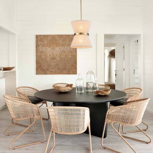 Modern Hourglass Tapered Drum Chandelier - Image 9