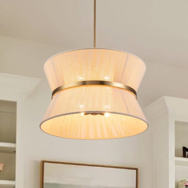 Modern Hourglass Tapered Drum Chandelier - Image 7