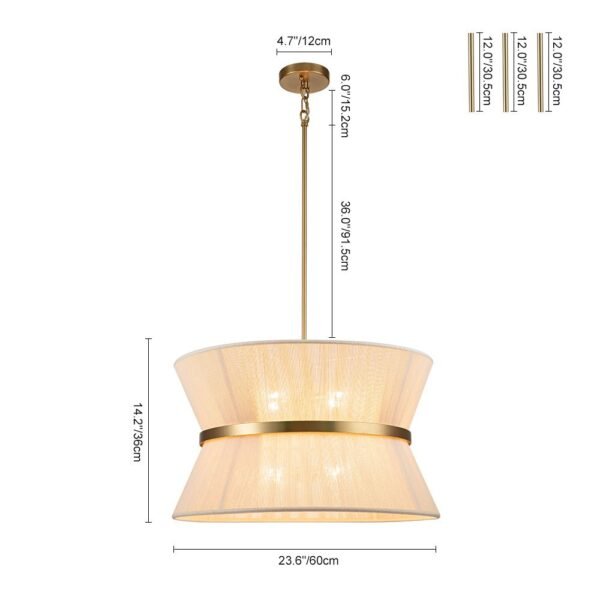 Modern Hourglass Tapered Drum Chandelier - Image 5
