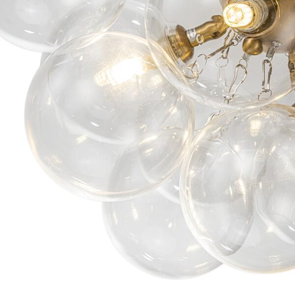 Cluster Clear Glass Bubble Semi Flush Chandelier - Image 8