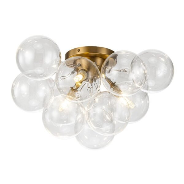 Cluster Clear Glass Bubble Semi Flush Chandelier - Image 6