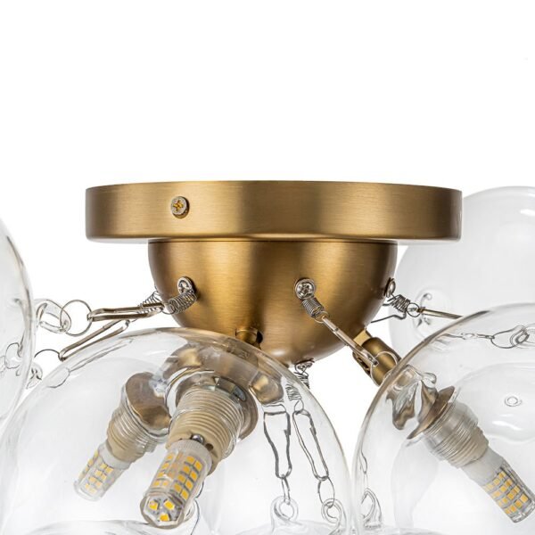 Cluster Clear Glass Bubble Semi Flush Chandelier - Image 12