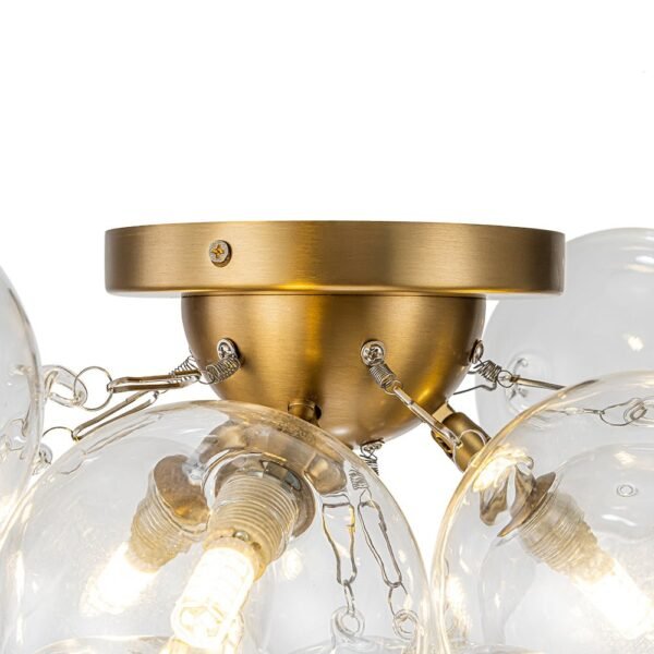 Cluster Clear Glass Bubble Semi Flush Chandelier - Image 11
