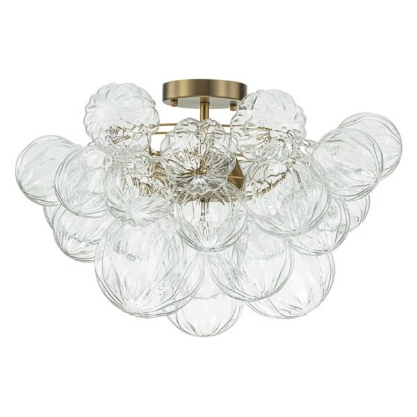 Cluster Petal Glass Bubble Semi Flush Chandelier - Image 7
