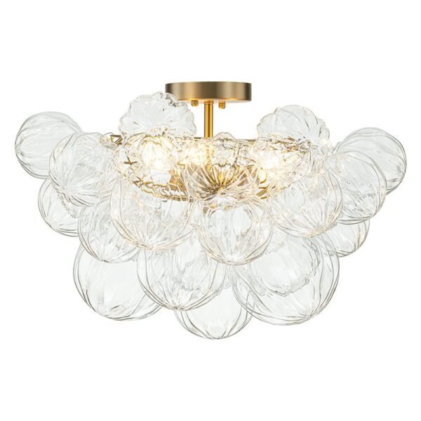 Cluster Petal Glass Bubble Semi Flush Chandelier - Image 11