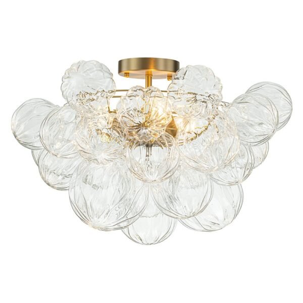 Cluster Petal Glass Bubble Semi Flush Chandelier - Image 8