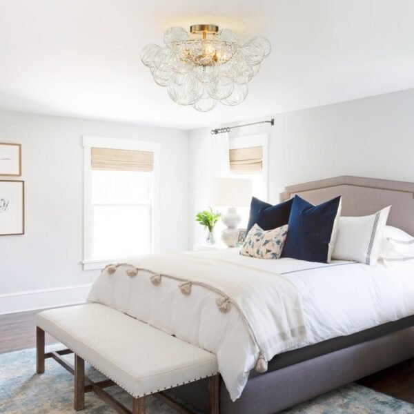 Cluster Petal Glass Bubble Semi Flush Chandelier - Image 2