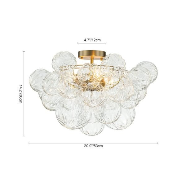 Cluster Petal Glass Bubble Semi Flush Chandelier - Image 19