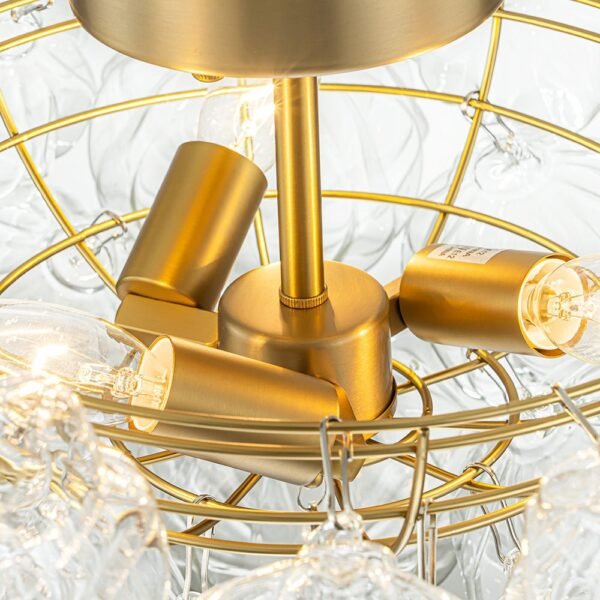 Cluster Petal Glass Bubble Semi Flush Chandelier - Image 17