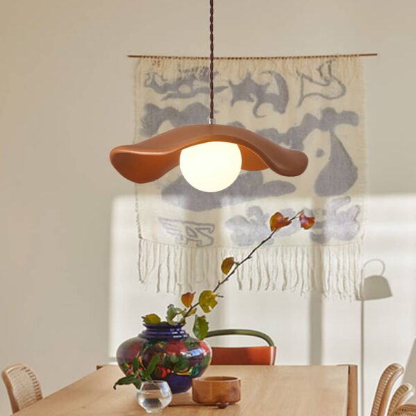 Curved Hat-Shade Ceramic Pendant Light - Image 5