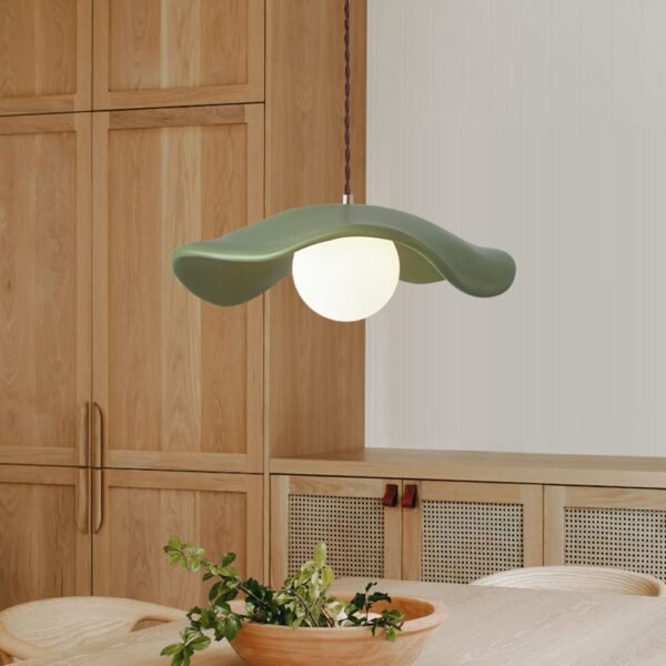 Curved Hat-Shade Ceramic Pendant Light - Image 2