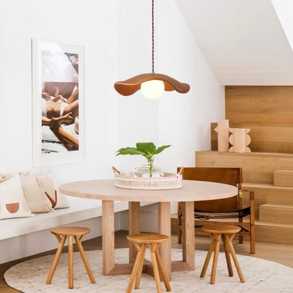 Curved Hat-Shade Ceramic Pendant Light - Image 7