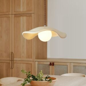 Curved Hat-Shade Ceramic Pendant Light