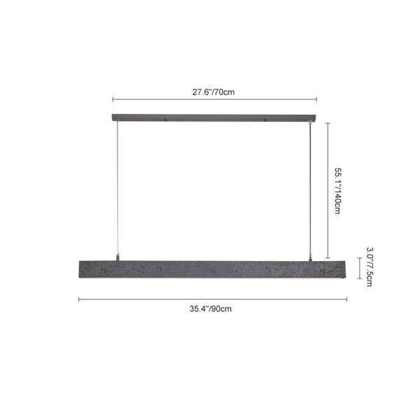 LED Concrete Linear Pendant Light - Image 11