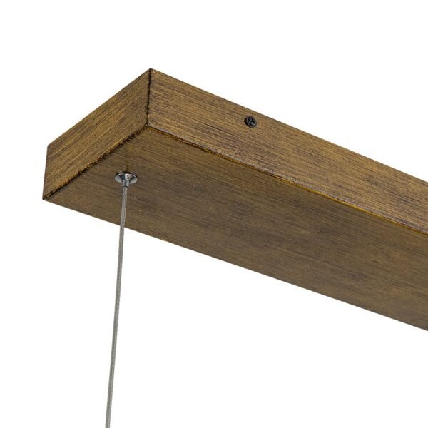 Minimalist LED Wooden Linear Chandelier - Image 11