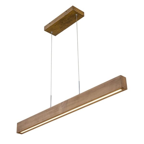 Minimalist LED Wooden Linear Chandelier - Image 6