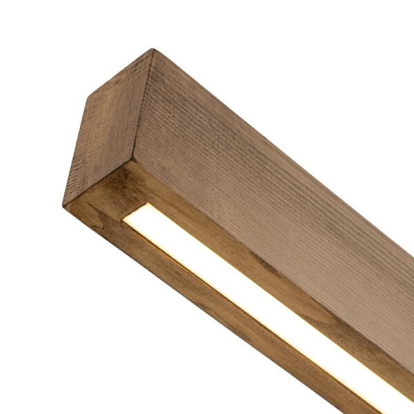 Minimalist LED Wooden Linear Chandelier - Image 9