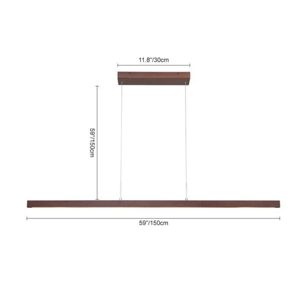 Minimalist LED Wooden Linear Chandelier - Image 12