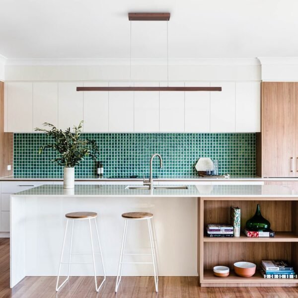 Minimalist LED Wooden Linear Chandelier - Image 3