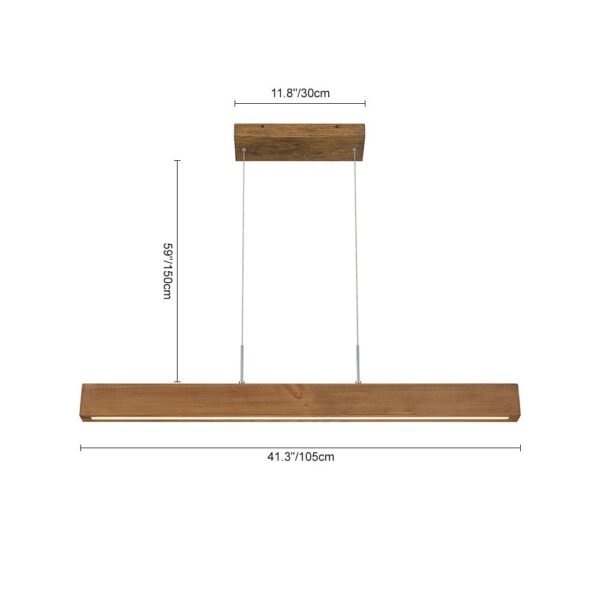 Minimalist LED Wooden Linear Chandelier - Image 13