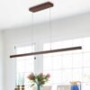 Minimalist LED Wooden Linear Chandelier