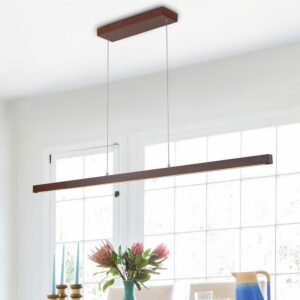 Minimalist LED Wooden Linear Chandelier