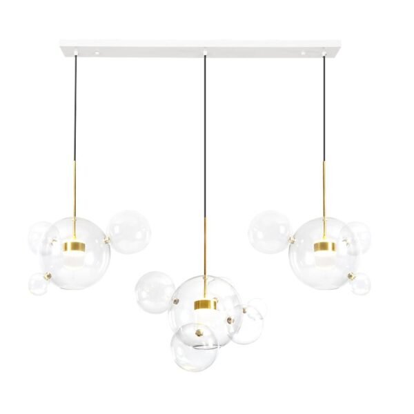 Modern 3-light Dimmable Glass Cluster Pendant Light - Image 4