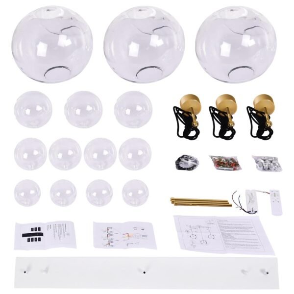 Modern 3-light Dimmable Glass Cluster Pendant Light - Image 9